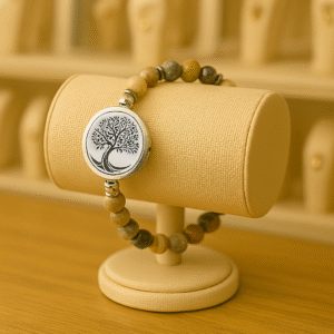 BRACELET HOMME ANTI-ONDES « AGATE CRAZY LACE+ HEMATITE »