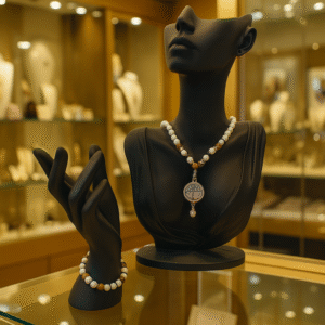 PARURE DUO, COLLIER ANTI-ONDES NACRE, ŒIL DE TIGRE ET HEMATITE AVEC BRACELET ASSORTI