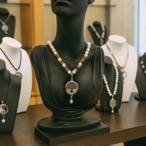 COLLIER ANTI-ONDES NACRE, ŒIL DE TIGRE ET HEMATITE