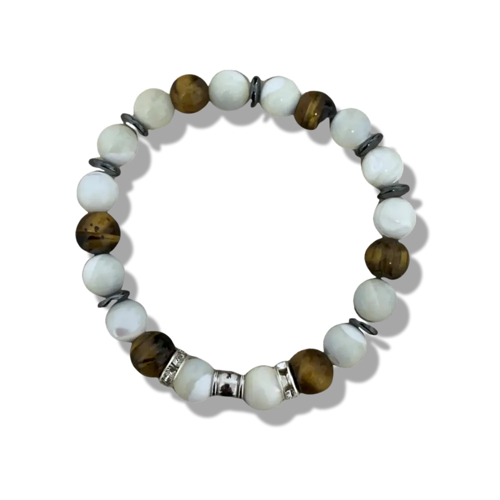 Bracelet Mexicain Incrusté De Nacre - Occasion En Bon état, Fermoir Absent