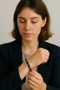 BRACELET FEMME « SHUNGITE + QUARTZ FUME+ AMETHYSTE »