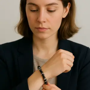 BRACELET FEMME « SHUNGITE + QUARTZ FUME+ AMETHYSTE »