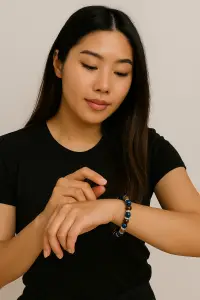 BRACELET FEMME ŒIL DE TIGRE, ŒIL DE TAUREAU & ŒIL DE TIGRE BLEU