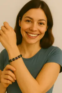 BRACELET FEMME ŒIL DE FAUCON, CHRYSOCOLLE ET BOUDDHA SCULPTE