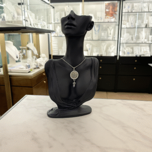 Collier Anti Ondes avec pendentif métal et pierres Améthyste et Quartz rose