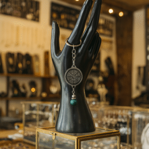 Porte Clefs Anti Ondes avec pierre Malachite