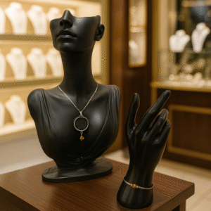 DUO PENDENTIF ANTI ONDE METAL  ET PIERRE ŒIL DE TIGRE AVEC SON BRACELET ASSORTI