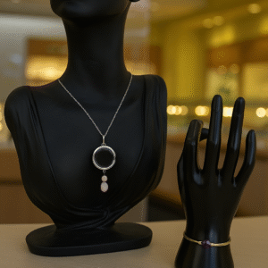 DUO PENDENTIF ANTI ONDE METAL  ET PIERRE AMETHYSTE AVEC SON BRACELET ASSORTI