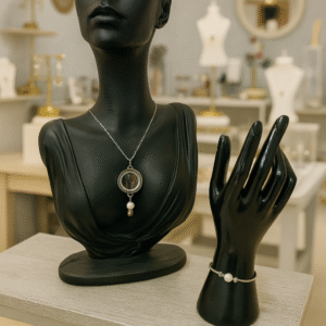 DUO PENDENTIF ANTI ONDE METAL  ET PIERRE NACRE AVEC SON BRACELET ASSORTI