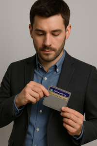 Protège-CB Simili cuir 4 cartes GRIS