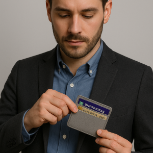 Protège-CB Simili cuir 4 cartes GRIS