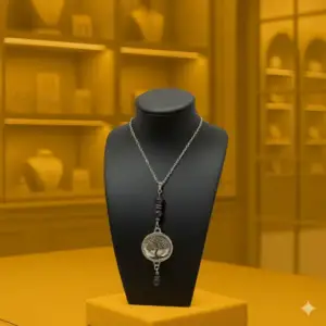 Collier Anti Ondes & Scalaire avec pendentif métal et pierres Améthyste