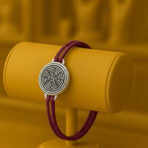 Bracelet anti ondes & scalaire cordelette Bordeaux