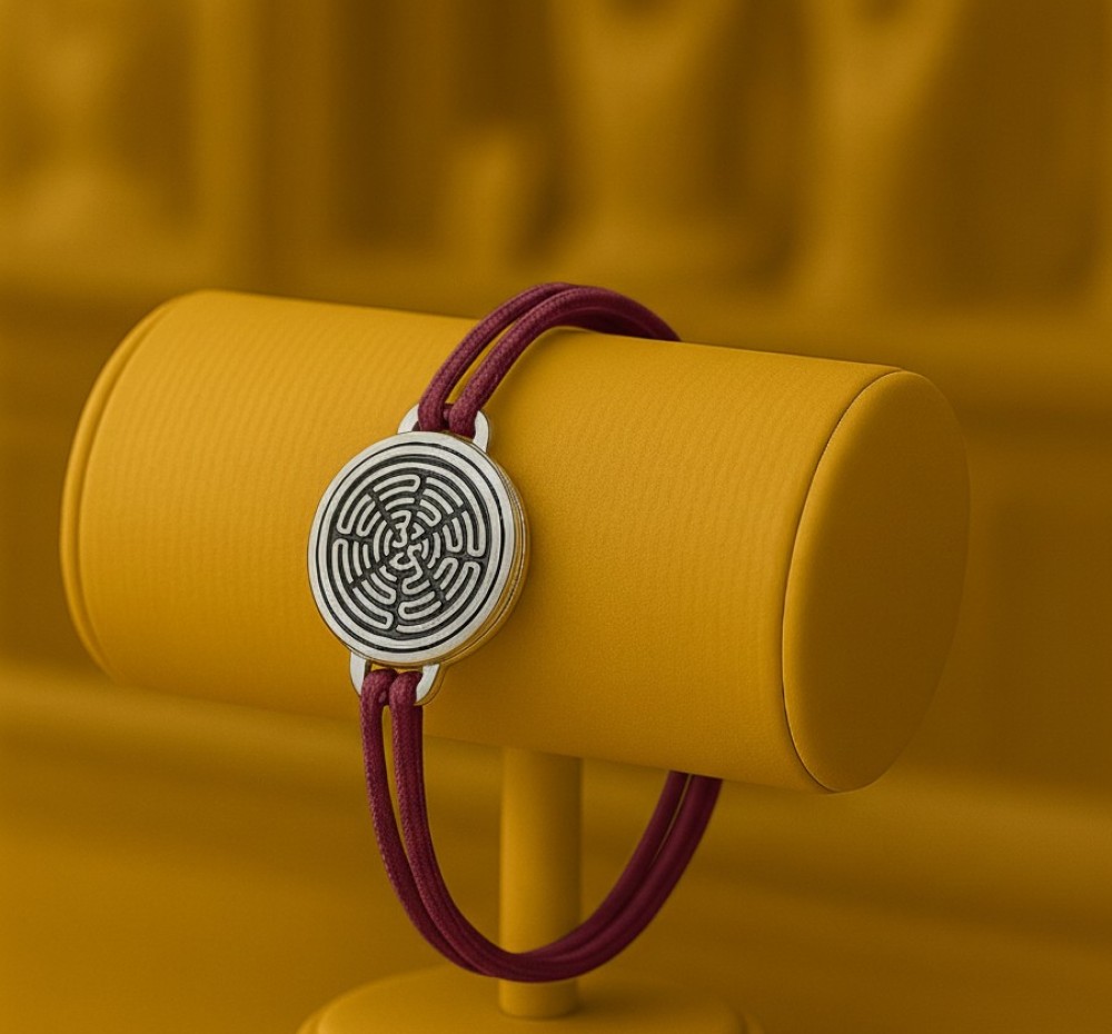 Bracelet anti ondes & scalaire cordelette Bordeaux