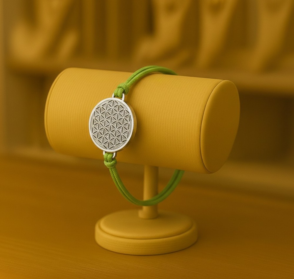 Bracelet anti ondes & scalaire cordelette Vert Prairie