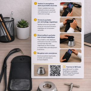 KITDEC Kit d’Essai Pochette Anti-Ondes avec Base de Verrouillage avec Clé de protection
