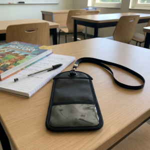 Pochette anti-feu pour téléphone portable avec blocage des ondes et fermeture sécurisée